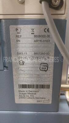 Drager Ventilator Fabius Tiro - YOM 2007 - S/W 3.11 fully functional (Powers up) *aryk0163* - 6