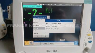 Lot of 3 x Philips Patient Monitors Intellivue Anesthesia MP50 - YOM 2006 - S/W D.00.58 - French Language - w/ 3 x Philips Modules M3001A - YOM 2021 /2011/2009 (All power up) *DE44032088/DE44032091/DE44032169* - 4