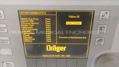 Drager Ventilator Fabius GS - YOM 2006 - S/W 3.35 fully functional (Powers up) *arxc0082* - 2