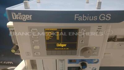 Drager Ventilator Fabius GS - YOM 2006 - S/W 3.35 fully functional (Powers up) *arxc0071* - 2