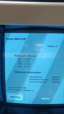 GE C-Arm FlexiView 8800 - YOM 2006 - S/W 4.8.34 w/ Workstation and Remote Control and Footswitch and Sony Hybrid Graphic Printer UP-991AD (Powers up) *7399PU3/7397PU3* - 4