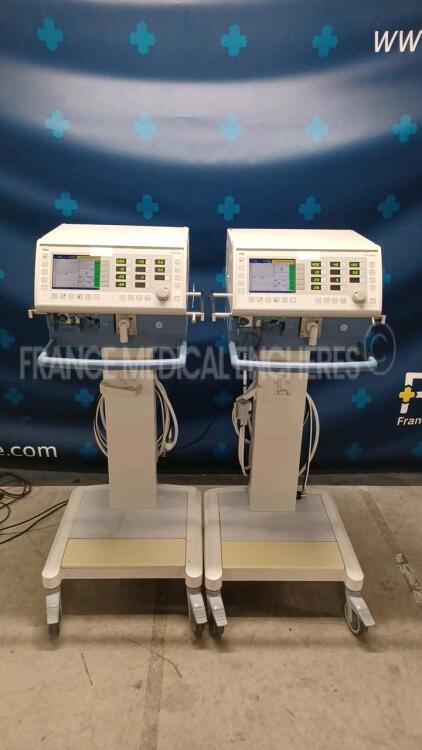 Lot of 2x Drager Ventilators Evita 2 dura - YOM 2005 - Count 87548h and 87765h (Both power up) *arwb0274/arwb0276*