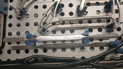 Lot 3x Smith and Nephew Handpieces including 3x Boxes Naviopfs and Tracker Frame and Femur Tracker Frame and Tibia Tracker Frame and Formon Rasp and 1x Box including All Handpieces for Femoral Trial Left Medial and Femoral Trial Right Medial and Femora - 22