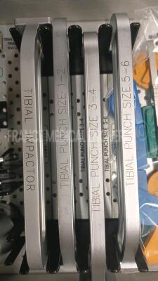 Lot 3x Smith and Nephew Handpieces including 3x Boxes Naviopfs and Tracker Frame and Femur Tracker Frame and Tibia Tracker Frame and Formon Rasp and 1x Box including All Handpieces for Femoral Trial Left Medial and Femoral Trial Right Medial and Femora - 37