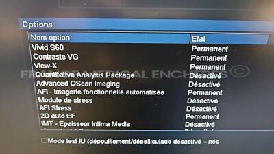 GE Ultrasound Vivid S60N - YOM 11/2018 - S/W 202 - Options contrast VG - view X - AFI - 2D auto EF - tissue tracking -w/ 3Sc-RS Probe YOM 12/2022 (Powers up) *1198032WX3/200880S60N* - 6