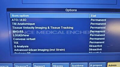 GE Ultrasound Vivid S6 - YOM 03/2014 - S/W 12.2 one probe plug to be repaired see picture -one missing wheel housing - cosmetic damage ( see picture) Options ATO/ASO - TM anatomic - tissue velocity imaging and tissue tracking - logiq view - virtual convex - 8