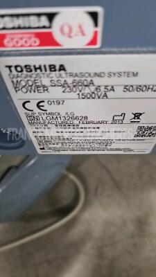 Toshiba Ultrasound Xario SSA-660A - YOM 02/2013 - w/ PVT-681MV probe YOM 2015 - Sony digital graphic printer UP-D897 (*LGM1326628/B5564135* - 10