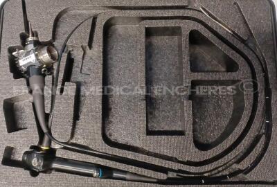 Olympus Bronchoscope BF-P180 Engineer report : Optical system no fault found ,Angulation no fault found , Insertion tube no fault found , Light transmission no fault found , Channels no fault found , Leak no distal sheath - distal head to be repaired *26 - 5