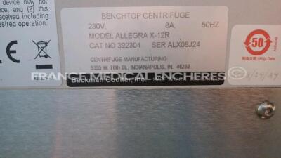 Beckman Coulter Centrifuge Allegra X-12R - rotor 4x 750 ML Aries (Powers up) *ALX08J24* - 5