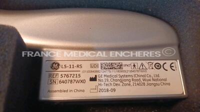 GE Ultrasound Versana Essential - YOM 06/2018 - S/W R1.0.6 w/ GE Probes L5-11-RS - 2018/09 and C2-5-RS - YOM 2018/09 (Powers up) *6021855WX0* - 9