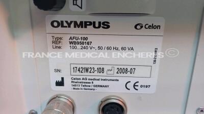 Olympus Endoscopic Flushing Pump AFU-100 - YOM 2008 w/ Footswitch IPX8 (Powers up) *17421W23-108* - 4