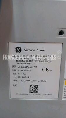 GE Ultrasound Versana Premier - YOM 2019 - S/W R1.0.3 - Options - Basic - Doppler CW - TVI - HighPerformance (Powers up) *6040754WX0* - 8