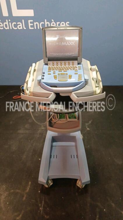 SonoSite Ultrasound MicroMaxx - YOM 2006 w/ SonoSite Probes C60e/5-2 - YOM 2006 and ICT/8-5 - YOM 2006 (Powers up) *037BYD*