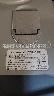 SonoSite Ultrasound MicroMaxx - YOM 2006 w/ SonoSite Probes C60e/5-2 - YOM 2006 and ICT/8-5 - YOM 2006 (Powers up) *037BYD* - 12