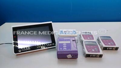 Mixed lot including 1 x Coloplast Patient Monitor Isiris w/ Power supply (No Power) - 3 x Smith Medical Ambulatory Infusion System CADD-Legacy PCA - YOM 2013/2014 (All Untested) 1 x Micrel Ambulatory Infusion Pump Rythmic Plus (Untested) and 1 x Vygon Ent