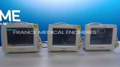 Lot of 2 xPhilips Patient Monitors Intellivue MP20 - Yom 2012 - Esthetic Damages (One No Power and One Powers up - See Pictures) and 1 x Philips Patient Monitors Intellivue MP30 - YOM 2006 (No Power) *DE72872281/DE728A3564/DE62226782*