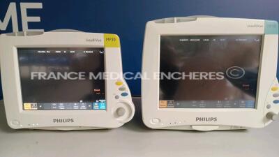 Lot of 1 x Philips Patient Monitor Intellivue MP30 - YOM 10/2010 - S/W H.15.41 - French Language and 1 x Philips Patient Monitor Intellivue MP50 - YOM 10/2010- S/W H.15.41- w/ 1 x Philips Modules M3000A and 1 x Philips Modules M3001A (Both power up) *DE82