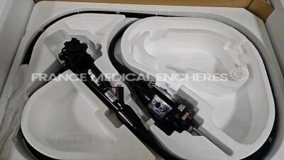 Olympus Colonoscope CF-H190i Engineer report : Optical system no fault found ,Angulation no fault found , Insertion tube no fault found , Light transmission no fault found , Channels no fault found , Leak in the device , no distal sheath ,stain on image *