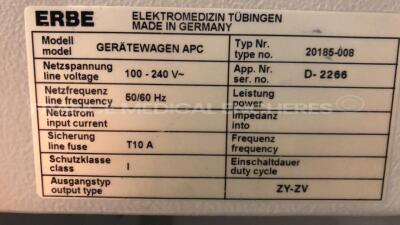 Erbe Electrosurgical Unit APC 300 - YOM 2004 - S/W V2.20 - w/ Erbe Trolley APC (Powers up) - 8