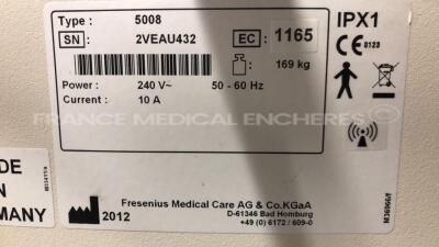 Fresenius Dialysis 5008 - YOM 2012 - S/W 4.57 - count 27824 h (Powers up) - 8