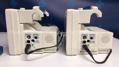 Lot of 2 WelchAllyn Patient Monitors Propaq CS - S/W 3.50.00 w/ ECG sensors and cuffs (Both power up) - 7