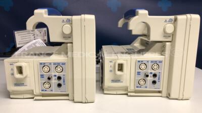 Lot of 2 WelchAllyn Patient Monitors Propaq CS - S/W 3.50.00 w/ ECG sensors and cuffs (Both power up) - 8