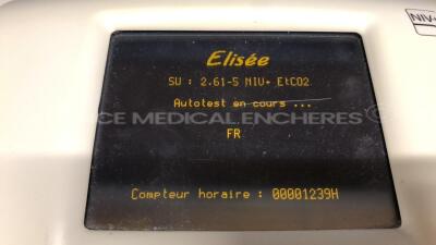 Resmed Ventilator Elisee 350 - YOM 2015 - S/W 2.61-5 - Count 1239H - no power supply (Powers up) - 5