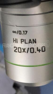 Leica Microscope DM 1000 - YOM 2009 w/ Binoculars PL10x/20 - Optic Hi Plan 100x/1.25 and Optic Hi Plan 20x/0.40 and Optic Hi Plan 40x/0.65 (Powers up) - 7