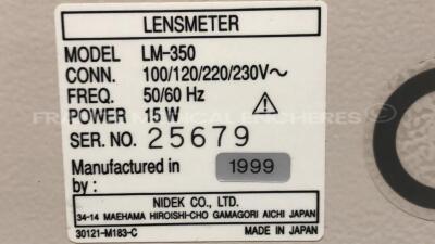 Nidek Lensmeter LM-350 - YOM 1999 (Powers up) - 8