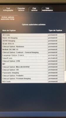 Philips Ultrasound iU22 - YOM 2007 - S/W 5.2.2.44 - Options - 3D Color - Basic 3D Imaging - QLab 3DQ GI - Clinical Option Abdomen - Netlink DICOM 3.0 - Clinical Option Contrast General Imaging - Language Option French - Smart Exam - Clinical Option GYN - - 24