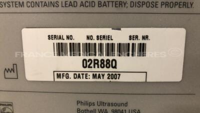 Philips Ultrasound iU22 - YOM 2007 - S/W 5.2.2.44 - Options - 3D Color - Basic 3D Imaging - QLab 3DQ GI - Clinical Option Abdomen - Netlink DICOM 3.0 - Clinical Option Contrast General Imaging - Language Option French - Smart Exam - Clinical Option GYN - - 31