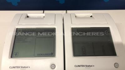 Lot of 2 Siemens Urine Analysers Clinitek Status + - YOM 2018 - S/W 2.620.001 and 2.620.001 - no power supplies (Both power up) - 4