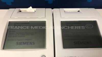 Lot of 2 Siemens Urine Analysers Clinitek Status + - S/W 2.400.001 and 2.500.001 no power supplies (Both power up) - 5