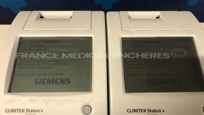 Lot of 2 Siemens Urine Analysers Clinitek Status + - YOM 2017 - S/W 2.400.001 and 2.500.001 no power supplies (Both power up) - 5