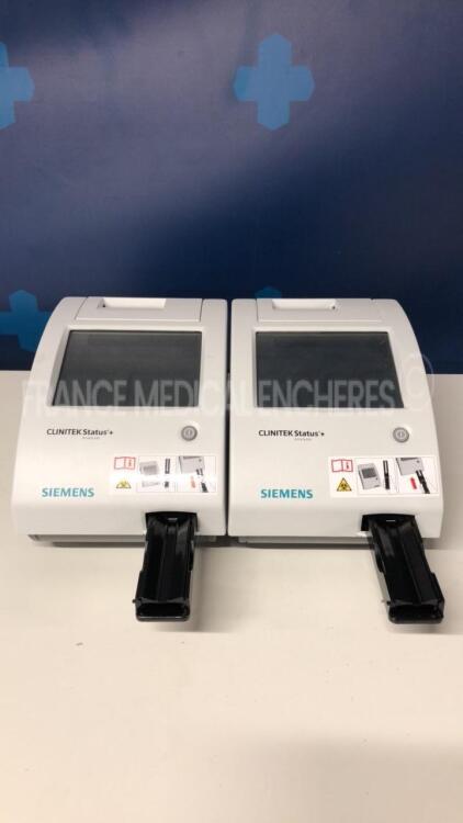 Lot of 2 Siemens Urine Analysers Clinitek Status + - YOM 2018 - S/W 2.620.001 - no power supplies (Both power up)