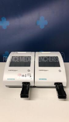 Lot of 2 Siemens Urine Analysers Clinitek Status + - YOM 2018 - S/W 2.620.001 and 2.400.001 - no power supplies (Both power up)