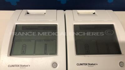 Lot of 2 Siemens Urine Analysers Clinitek Status + - YOM 2018 - S/W 2.620.001 and 2.400.001 - no power supplies (Both power up) - 4