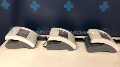 Lot of 3 Siemens Urine Analysers Clinitek Status - S/W 2.000.022 and 2.400.003 and 2.400.002 - no power supplies (All power up) - 2