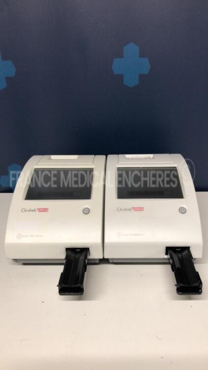 Lot of 2 Siemens Urine Analysers Clinitek Status - S/W 2.500.002 and 2.400.003 - no power supplies (Both power up)