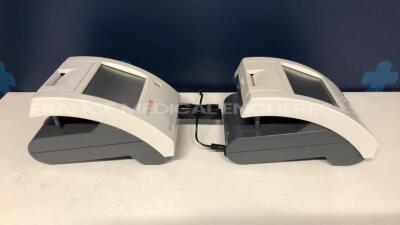 Lot of 2 Siemens Urine Analysers Clinitek Status - S/W 1.500.001 and 2.500.002 - no power supplies (Both power up) - 2