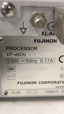 Lot of Fujinon Light Source XL 4400 - YOM 2006 and Fujinon Video Processor VP 4400 - YOM 2006 and Fujinon Monitor 1V432A213 - YOM 2008 and Fujinon Keyboard DK-4400 (All power up) - 11