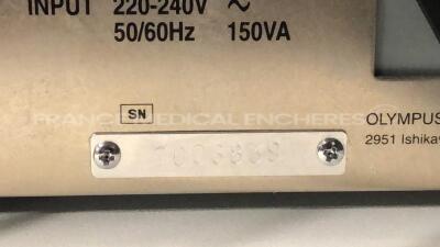 Olympus Tower including Olympus Light Source CLV-180 Evis Exera 2 - YOM 2010 and Olympus Video Processor CV-180 Evis Exera 2 - YOM 2010 and Olympus Pigtail Evis Exera 2 MAJ-1430 and Olympus Monitor LCD OEV 191 - YOM 2006 and Olympus Keyboard MAJ-1428 - Ol - 14