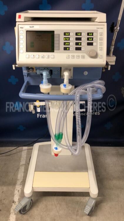 Drager Ventilator Evita 2 Dura - YOM 1999 - S/W 04.00 - Count 71920H - Options - Monitoring Plus - VNI (Powers up)