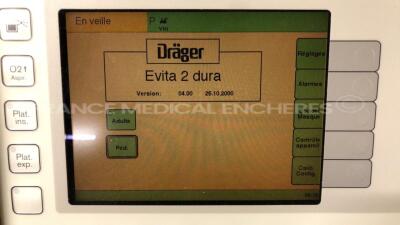 Drager Ventilator Evita 2 Dura - YOM 1999 - S/W 04.00 - Count 71920H - Options - Monitoring Plus - VNI (Powers up) - 4