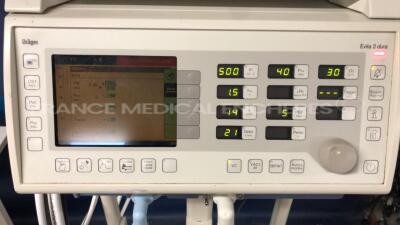 Drager Ventilator Evita 2 Dura - YOM 1999 - S/W 04.00 - Count 96641H - Options - Ventilation Plus - Monitoring Plus - Service Plus (Powers up) - 5