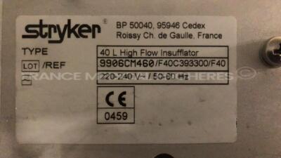 Stryker Tower including Stryker Insufflator 40L High Flow Insufflator and Stryker Camera System 1188HD High Definition Camera - YOM 2007 and Stryker Camera 1188HD and Stryker Monitor 26" Vision Elect HDTV - YOM 2013 and Stryker Cart ST-4 - YOM 2013 (All p - 13
