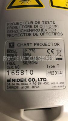 Nidek Test Projector CP-770 - YOM 2014 w/ Nidek Remote Control 34801-3004 - no power cable (Powers up) - 11