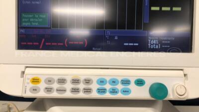 GE Patient Monitor D-FDP15-00 - YOM 2008 w/ GE module rack FCU 8 11 VG1 GE YOM 2008 - E-RESTN module (SPO2/T1-T2/PNI/ECG - E-NMT module (Powers up) - 4