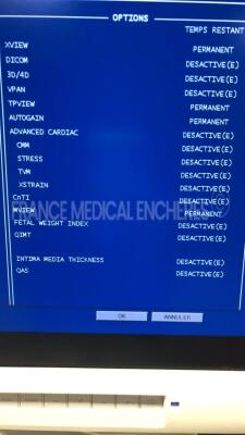 Esaote Ultrasound Mylab 70 X Vision - YOM 2010 - S/W 6.10 - options X view - TP view - autogain - M view - w/ LA 435 probe - LA 523 10 -5 probe (Powers up) - 7