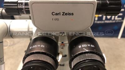 Zeiss Microscope Stativ S4 - w/ dual binoculars 10X22 and 12.5X - footswitch tested and functional (Powers up) - 12